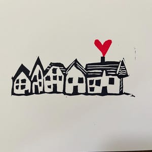 Home Sweet Home - Petite linogravure imprimée