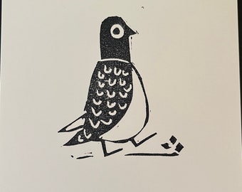 Funny Pigeon Linocut-Small Print