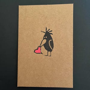 Block Gedruckt Crazy Bird Liebeskarten-Set mit 3 Vogelkarten