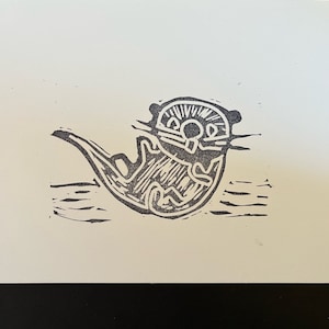 Otter Linocut-Small Wall Art