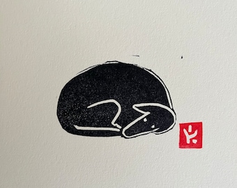 Let Sleeping Dogs Lie -Small Block Print