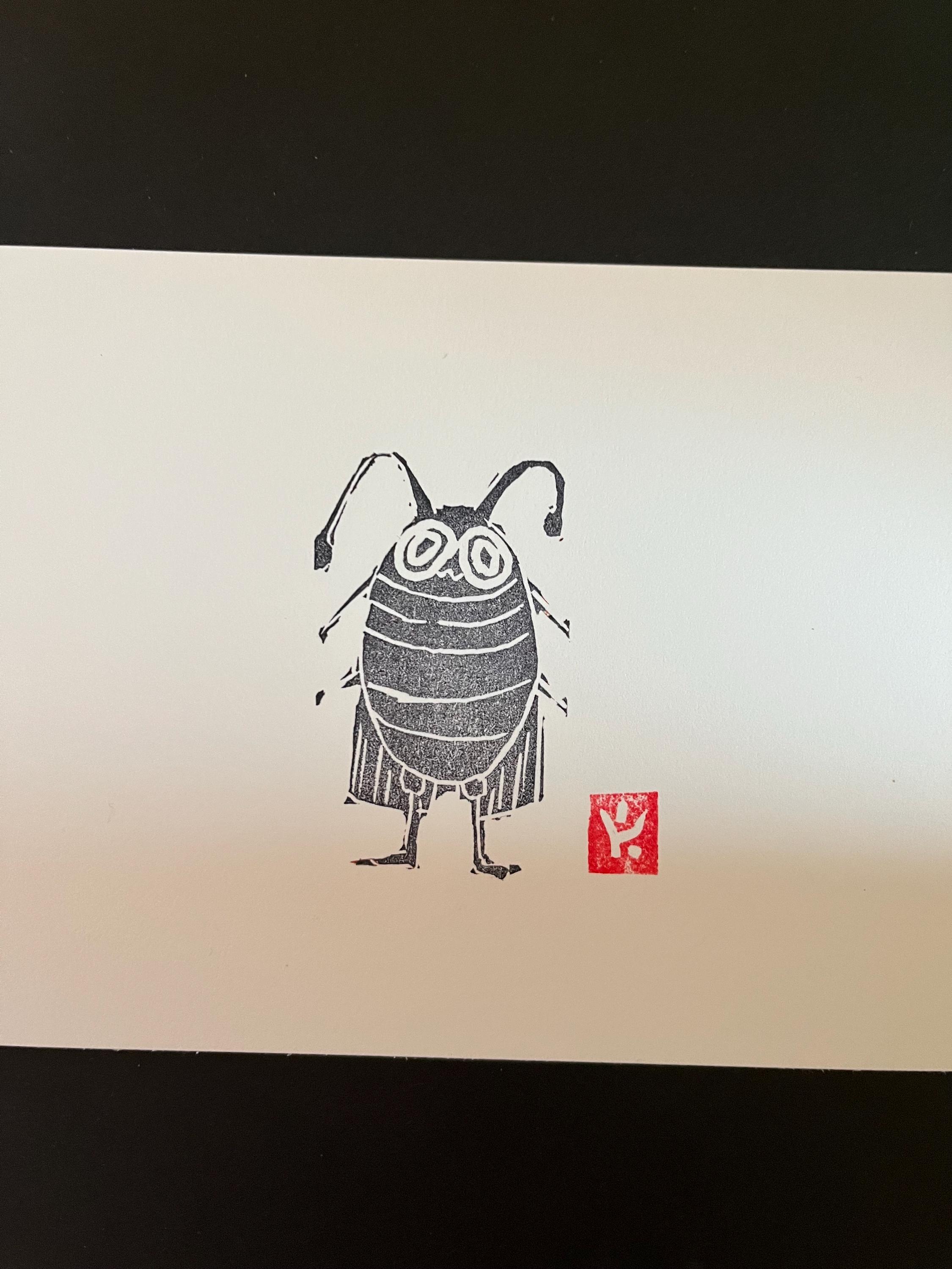 Cockroach Print Funny Cockroach Print-small Linocut - Etsy