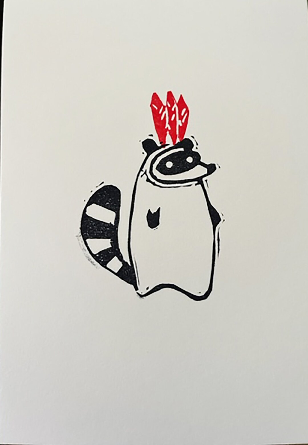 Raccoon Linocut-masked Bandit Print-kids Room Decor - Etsy