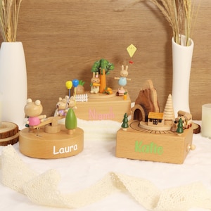 Personalized Wooden Music Box with Name | Kids Birthday Gift | Baby Keepsake | baby geschenk | christening gifts for baby
