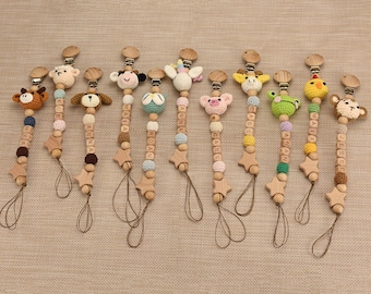 Secure Animal Dummy Clip with Custom Name | Personalized Pacifier Holder