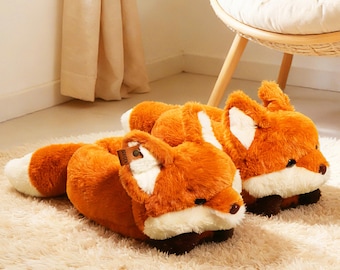 Handmade & Personalized Fox Den Slippers - Cozy Gift with Custom Name