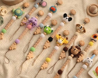 Prendedor de Chupeta Seguro para Animais com Nome Personalizado | Porta-Chupeta Personalizado