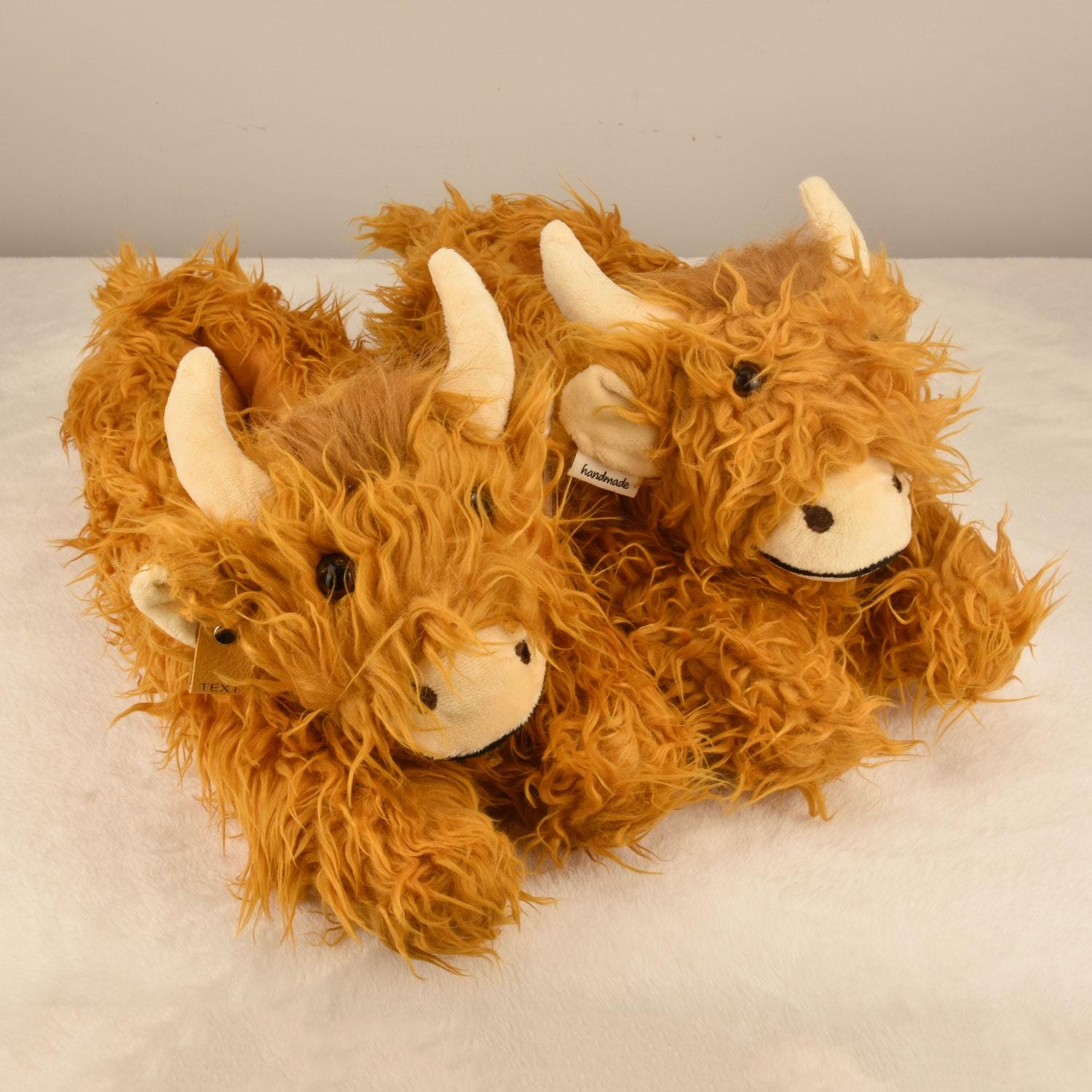 Animal Slippers Mens Cow Slippers Highland Cow Plush Slippers