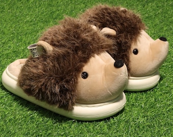 Handmade & Personalized Hedgehog Slippers - Cozy Gift with Custom Name