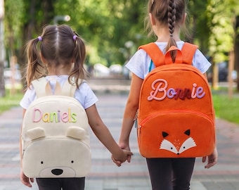 Personalized Kids Backpack | 3D Yarn Animal Ears Toddler School Bag