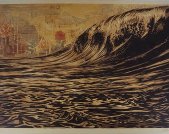 Shepard FAIREY (OBEY): Dark Wave - Original signed lithograph