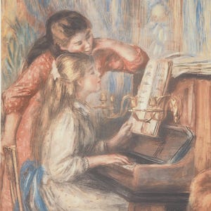 Pierre-Auguste Renoir: Junge Mädchen am Klavier - Lithografie