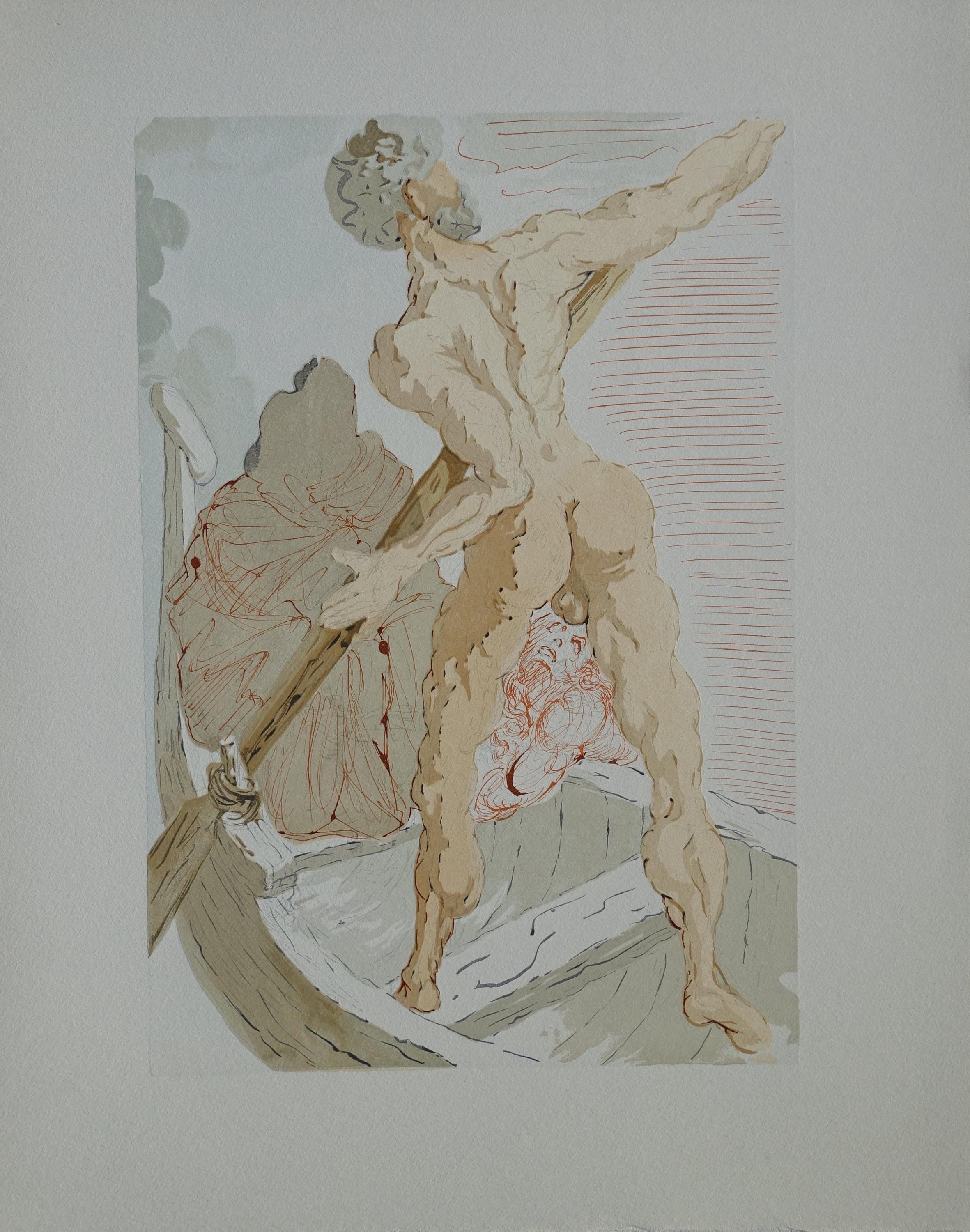 Salvador DALI: Charon and the Crossing of the Acheron - Original wood engraving