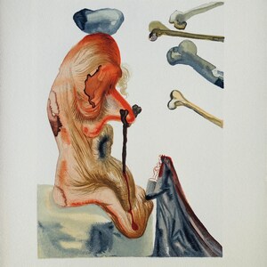 Salvador Dalí: Die Betrüger – Original-Holzstich