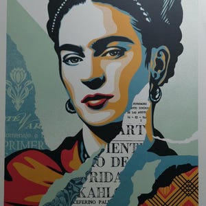 シェパード・フェアリー（OBEY）：幾何学的鳩赤 - オリジナルサイン