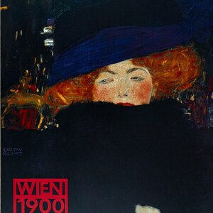 Gustav Klimt: Woman with a Hat and Boa - Original color poster