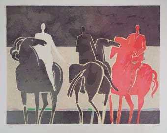 ヴィンテージの大型でカラフルなリトグラフ「ROMANCE」 - Albert