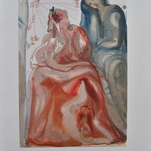 Salvador DALI : La confession de Dante - Bois gravé original