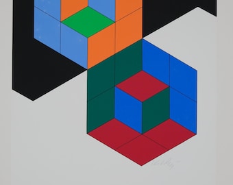 ヴィクトル・ヴァザルリ「ヴェガ・アルニー」リトグラフ、証明書