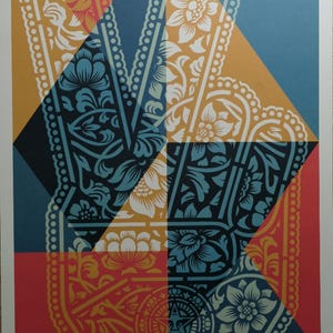 Shepard FAIREY (OBEY): Fingers Peace - Original signed lithograph