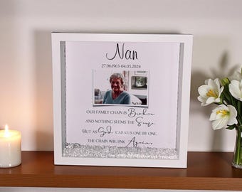 Personalised Memorial Photo Frame: Sympathy gift, Bereavement. Loss. Condolences gift