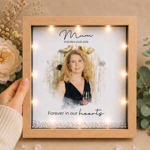 Mum Memorial Photo Frame, Personalised In Loving Memory Keepsake, Bereavement Gift for Loss of Mum