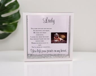 Personalised Pet Memorial Photo Frame: Pet Keepsake, pet sympathy gift