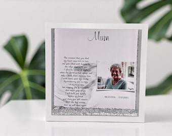 Personalised Memorial Photo Frame: Sympathy gift, Bereavement. Loss. Condolences gift