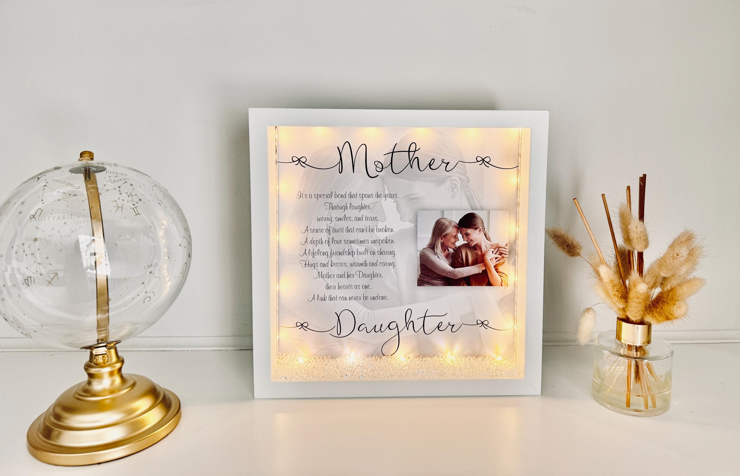 Personalized Mother Daughter Photo Frame: LED Light Box Gift - Etsy UK