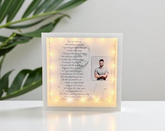 As I Sit In Heaven Personalised Memorial Photo Frame: Sympathy gift, Bereavement. Loss. Condolences gift