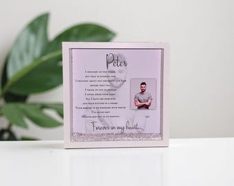 Personalised Memorial Photo Frame: Sympathy gift, Bereavement. Loss. Condolences gift
