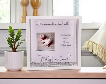 Personalized New Baby Girl Frame: Keepsake Gift with Lights. New baby gift, Baby girl, Baby Boy. Newborn