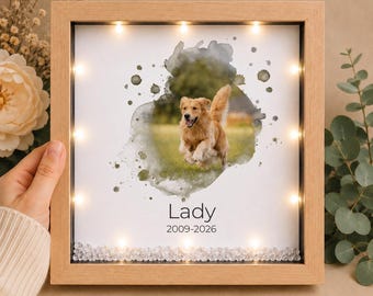 Pet Memorial Photo Frame, Custom Rainbow Bridge Keepsake, Pet Sympathy Gift