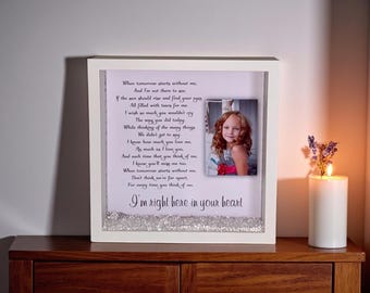 Personalised Memorial Photo Frame: Sympathy gift, Bereavement. Loss. Condolences gift