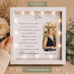 Personalised Memorial Photo Frame: Sympathy gift, Bereavement. Loss. Condolences gift