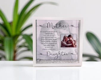 Personalised Mother and Daughter Photo Frame, LED Light  Frame, Mum Birthday Gift. Mother's Day