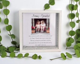 Personalised Grandparents Photo Frame Gift: LED Light  Frame. Mothers day, Mum birthday