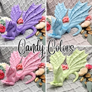 Reading Dragon Book Holder Candy Colors | Size Selection | 3D Printed PLA | Stand for Books, E-Readers, and Tablets | Gift for Book Lovers