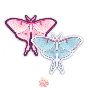 Luna Moth | Die Cut Vinyl Sticker | Cute Witchy Accessories ...