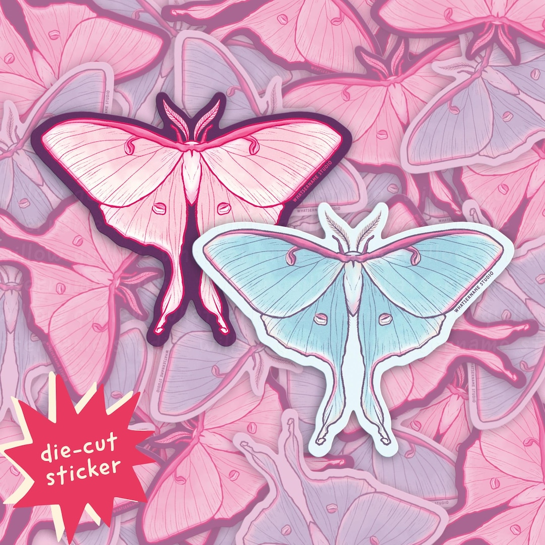 Luna Moth | Die Cut Vinyl Sticker | Cute Witchy Accessories ...