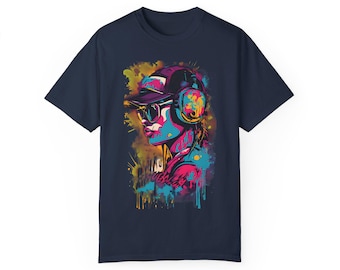 Vintage Style Garment-Dyed T-shirt, Retro Unisex Tee