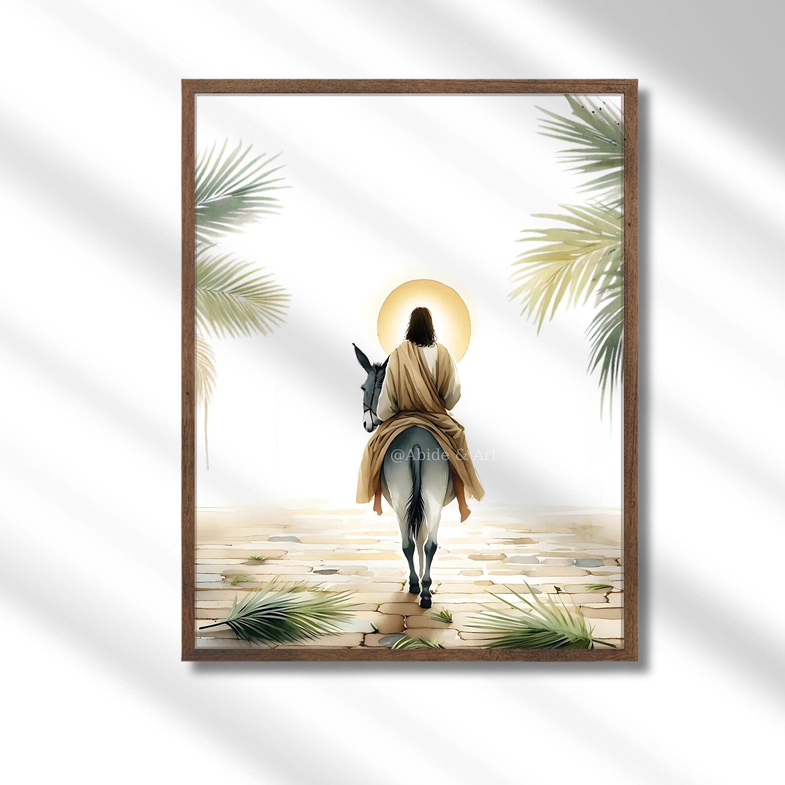 Jesus Entry Into Jerusalem, Palm Sunday Christian Watercolor Print ...