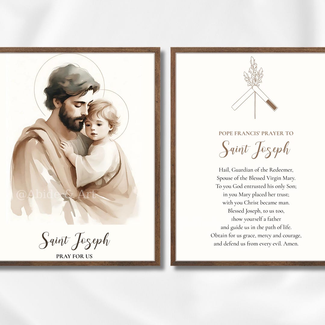 St Joseph Pray For Us Pope Francis Prayer Holy Family Decor Catholic st-joseph-pray-for-us-pope-francis-prayer-holy-family-decor-catholic