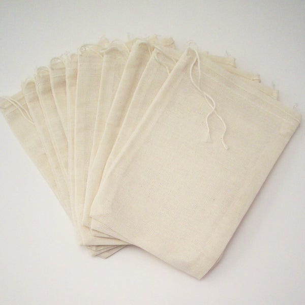 4 x 6 Unbleached Muslin Bags - 10 Bags