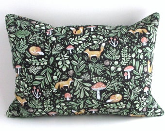 Fox and Mushroom Buckwheat Pillow with Lavender - 12 1/2" X 8 1/2"