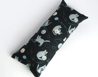 Catnip Kick Stick - 11" x 4 3/4" Gray Sewing and Knitting Cats Pillow