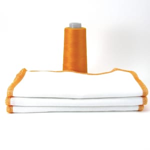 Birdseye Cotton Paperless Towels, Orange Edged Reusable Wipes, 7.5"