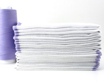 Lavender Paperless Towels - One Dozen Reusable Cotton Napkins - 11 1/2 x 11 1/2"