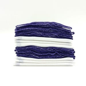 Cotton Paperless Towels, 12 Purple Bordered Reusable Napkins bild 4