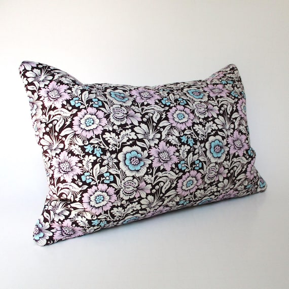 Lavender Buckwheat Pillow With Flowers and Tiny Skulls 12 X 8 1 2 Accent Pillow Etsy